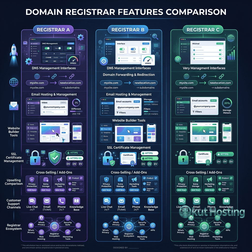 Domain registrar features comparison
